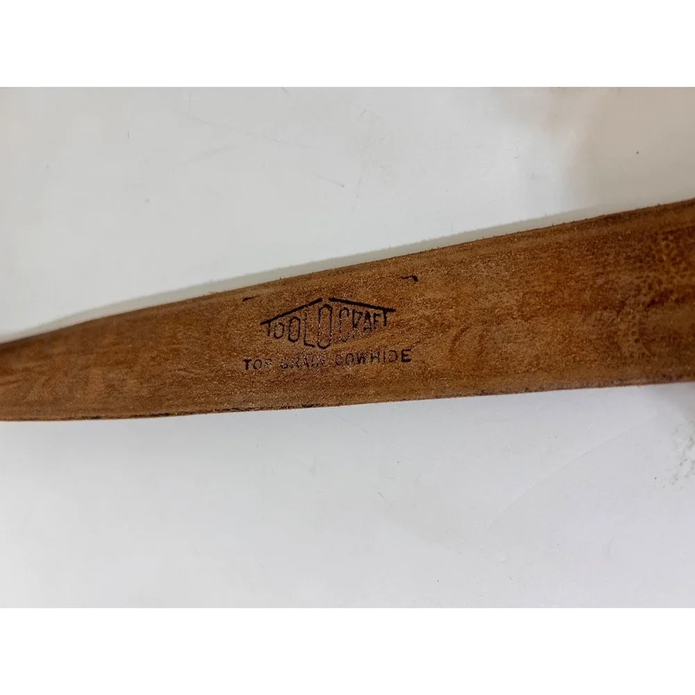 Tool Craft Top Grain Cowhide Leather Carved Tooled Belt Size 40‎ Brass Buckle